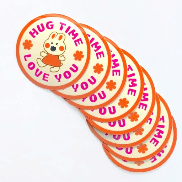 5PC Round Bunny Cute Sticker |Journals Sticker|Vinyl Sticker Cute Round Sticker - Picture 4 of 5